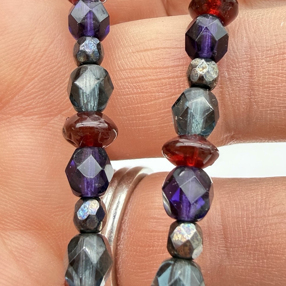 Vintage CMc Crystal Necklace Multi Color Glass